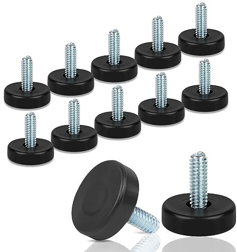 COIDEA 1/4 Zoll Gewinde-Möbelfüße, 24 Stück verstellbare Füße Nivellierer auf Möbelgleitnivellierung, Gewinde-Nivellierfüße mit T-Muttern für Tisch, Stühle, Schränke, Hockerbeine (1/4-Zoll-18)
