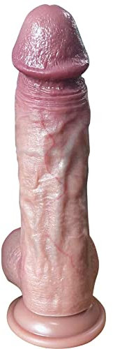 Consolador realista de 8.77 pulgadas con ventosa para jugar sin manos, material seguro para el cuerpo, pene enorme y realista. Flesh