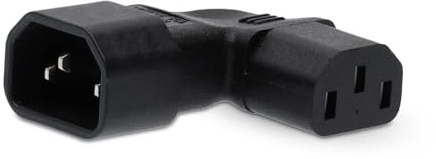 Nedis Extension Plug | IEC-320-C13 | IEC-320-C14 | Rechts abgewinkelt | Vernickelt | PVC | Schwarz | Box | 1 Stück