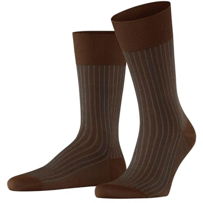 FALKE Herren Oxford Stripe Socken atmungsaktive Baumwolle verstärkte Herrensocken flache Naht für druckfreie Fußspitze gerippt besondere Brillanz Business Alltag 1 Paar | aus Fil d'Ecosse Baumwolle
