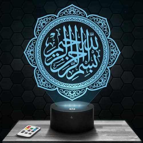 Lampephoto.fr Nachttischlampe Islamisches Koranisches Nachtlicht Koran Ramadan, Geschenkidee Dekoration Gebet Schreibtischlampe Wohnzimmer Idee Weihnachten. TOP