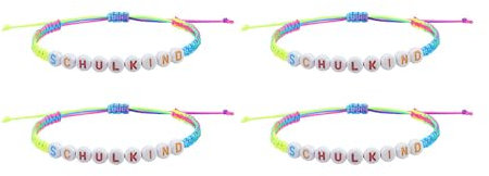 Koboko 4 Stücke Schulkind Armband Mädchen Junge, Friendship Bracelet Kit, Kindergeburtstagsgeschenk, Einschulung Mädchen Junge Geschenke zum Ersten Schultag（Perlen Zufällige Farbe）