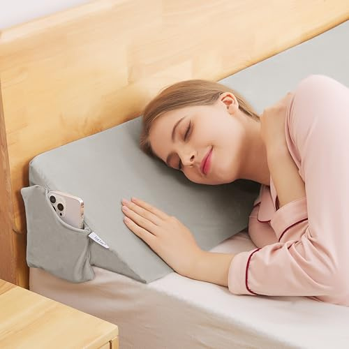 TokSay 60 King Size Bed Wedge Pillow for Headboard, Bed Gap Filler