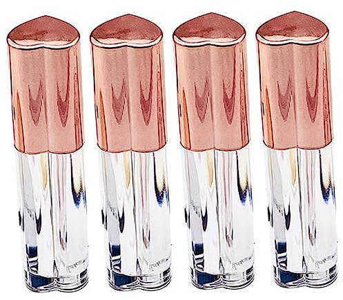 WOFASHPURET 4 Stück Lipgloss Rohre, Lippenstift Hülsen Leer, Transparent Lipgloss Behälter, Lippenbalsam-Tuben Füllung Container für Lippenstift Proben DIY