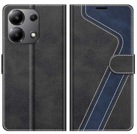 MOBESV Hülle für Xiaomi Redmi Note 13 4G Handyhülle(Nicht für 5G), Lederhülle mit Kartenfach, Klapphülle mit Ständer, Flip Case Handytasche Schutzhülle, Modisch Schwarz