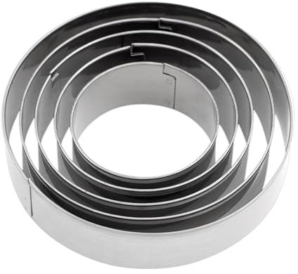 Alicer 5pcs Verschieden Große Ausstechformen, Ausstechform Edelstahl Keksausstecher Set für DIY Fondant, Kuchen, Desserts, Kekse (Runder)
