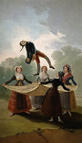 HCOTZHPY Berühmtes Gemälde Leinwand Bilder Kunstdrucke Abstrakt Poster Die strohpuppe el pelele von francisco de goya Moderne Farbposter für Wohnzimmer 60x90cm