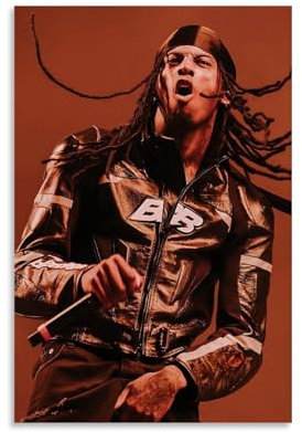 GHJOPAF Playboi Carti Rapper Poster auf Leinwand, Gemälde, Wandkunst, Bild, Heimdekoration, Druck für Schlafzimmer, Wohnzimmer, 30 x 45 cm, ungerahmter Stil