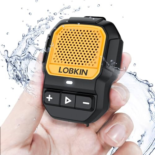 LOBKIN Tragbarer Bluetooth Lautsprecher BT5.4, tragbarer kabelloser Lautsprecher mit magnetischem Clip On Mini Design Eingebautes Mikrofon IP67 Wasserdicht Freisprechfunktion für Arbeiten Sport