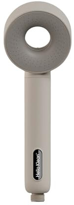 Hello Klean Soffione Doccia Beige – Filtra metalli indesiderati, cloro e impurità presenti nell’acqua – Migliora la qualità di pelle e capelli