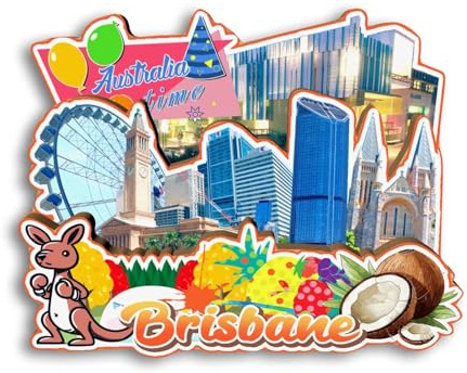Quwsne Refrigerator Magnet Brisbane Australia Fridge Magnet City Travel Souvenirs Tourist Gifts 3D Classic Landmarks Handmade Crafts Home Decoration -2752