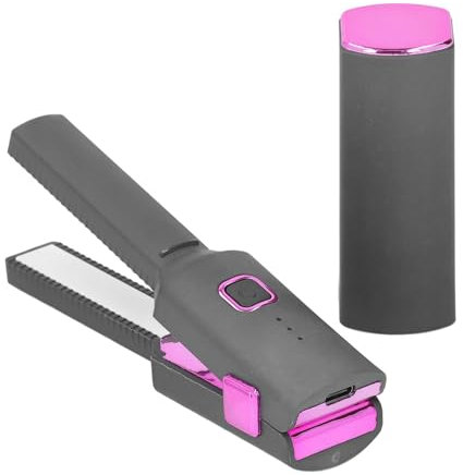 Plancha Plana Pequeña, Plancha de Pelo USB Pequeña para Cabello Corto o Flequillo, Antiescaldaduras, Plancha de Pelo Portátil de Viaje con Cubierta de Almacenamiento para Viajes,