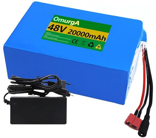 Batteries pour Vélo 36V 48V 8Ah 10Ah 15Ah 18Ah 20Ah Lithium ION Battery Pack Batterie Velo Électrique with and Charger for 200W 500W 800W 1000W Electric Scooter Ebike Bicycle 48V 10AH,T