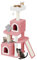 Dogat Arbre à chat, tour d'escalade pour chat de 131 cm, balle suspendue, avec niches et échelle, centre d'activités pour chats d'intérieur, rose