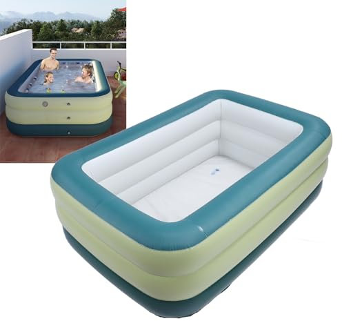 Ghzste Piscine gonflable pour enfants et adultes en PVC épais, 3 couches, hors-sol, pour été, fête aquatique, jardin, pelouse (1238 l)