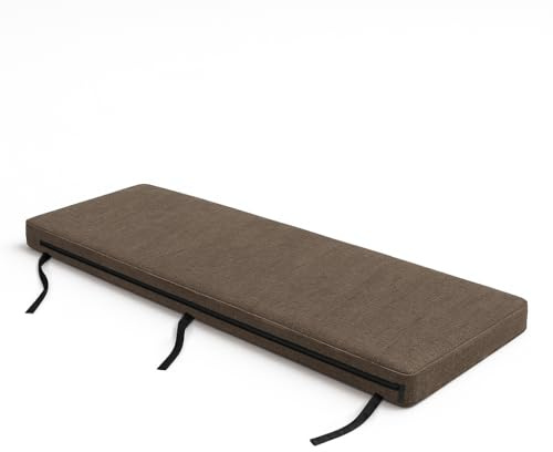 Ferocity Bankauflage 180×25×3 cm – Sitzkissen Bankpolster für Zuhause, Terrasse & Patiobank | Indoor Sitzauflage mit Befestigungsbändern | Bankkissen Farbe: Savana Dunkel [133]