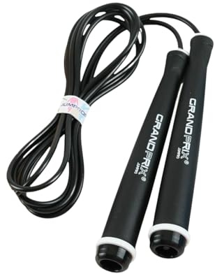 Speed Jump Rope for Men & Women (Grand Prix Speed Series) | Adjustable PVC Jump Rope for Fitness, Boxing & HIIT Workouts | Professional Skipping Rope | Made in Korea (Black)
