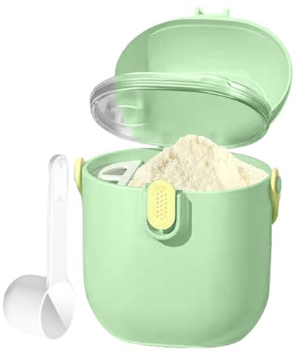 Qkbuza Milchbox für Babys, tragbar | Aufbewahrungsbox für Babynahrung mit Dosierlöffel – Aufbewahrung gegen Staub, für Reisen im Auto, Krippen, Kinderwagen, aktive Mütter