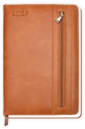 Trötsch Wochenplaner A5 mit Tasche Braun 2027: Taschenkalender