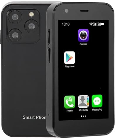 XUMIUZIY Mini Smartphone 3G, Móviles Delgados Desbloqueados con Pantalla HD de 3, 2GB RAM 16GB ROM, Cámaras Duales, Ranura para Tarjeta SIM Doble, Batería de 1000mAh, 8.1 (Black)