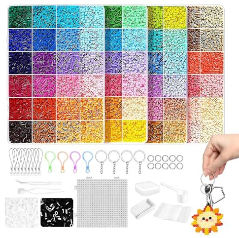 Iron On Beads Kit - DIY Craft Set, Pixel Art Beads Set - For Teens and Adults - School Holiday Projects, Family Activity, Game