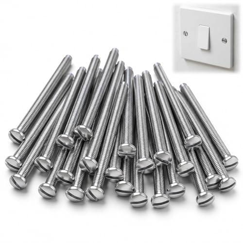 40 PCS Screws Long Electrical Machine Screw, M3.5 * 60mm Socket Screws | Wall Socket Extension Screws, Plug Screws Electrical for Light Switch and Plug Sockets