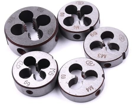 ATOPLEE Metrisches Schneideisen Satz, Rechtsgewinde, Handmaschine Gewindeschneideisen,M3 M4 M5 M6 M8 [5 Größen]