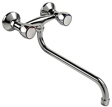 BALLETTO Waschbeckenarmatur, 150mm, Chrom, keramisches Ventil, Arm 25cm