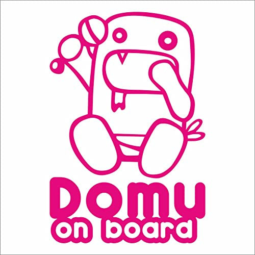 JINTORA - Autoaufkleber Tuning - Auto Aufkleber - domo kun on Board - 168x99 mm - Auto Sticker Bus Fenster Heckscheibe Camper wetterfest Outdoor Sticker Auto Deko LKW Tuning Selbstklebend - pink