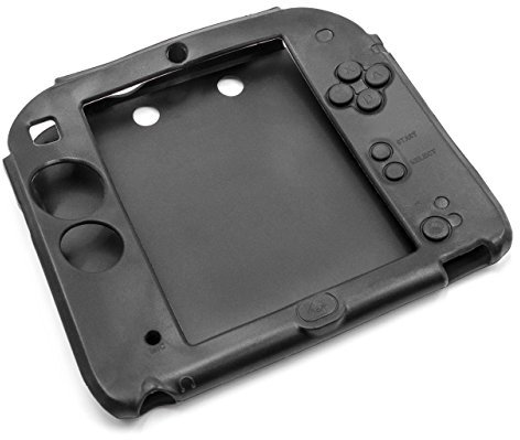 vhbw Hülle Case kompatibel mit Nintendo 2DS Spielkonsole, Controller - Silikon, Schwarz