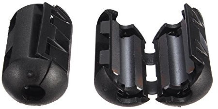TuToy 5X 3.5 mm schwarzes Kabel Draht Schnapp Klemmschelle RFI EMV EMV Rauschfilter Ferritkern Gehäuse