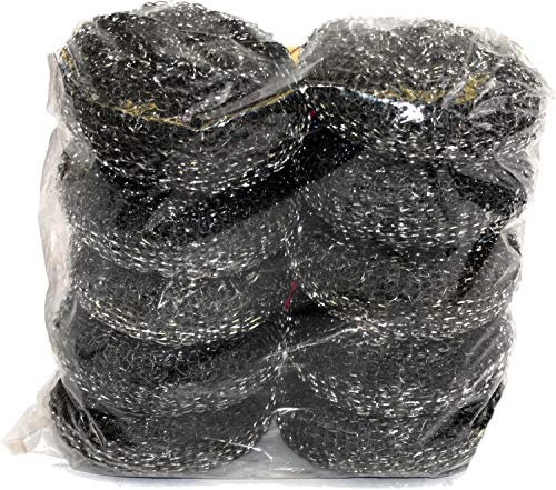 Heavy Duty Kitchen Galvanised Steel Metal Scourer 10Pk (W60)