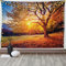 ABAKUHAUS Braun Wandteppich, Herbst-Fall-Baum-Blätter aus Weiches Mikrofaser Stoff Waschbar ohne Verblassen Digitaldruck, 150 x 110 cm, Braun