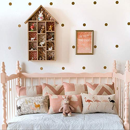 Wandsticker Punkte fürs Kinderzimmer und Babyzimmer, 120 Stk pro Packung, Aufkleber-Maß 4x4cm in Gold, Mädchenzimmer