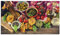 ARTLAND Spritzschutz Küchenrückwand Küche Herd Glas mit Motiv 90x50 cm Mediterran Design Italien Essen Lebensmittel Gemüse Kräuter S7SL