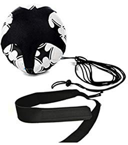 Fußball Kick Trainer, Solo Fußball Trainer mit Verstellbarem Taillengürtel, Solo Fußball Trainingshilfe Training für Kinder und Erwachsene(Fußball Nicht inbegriffen), Schwarz