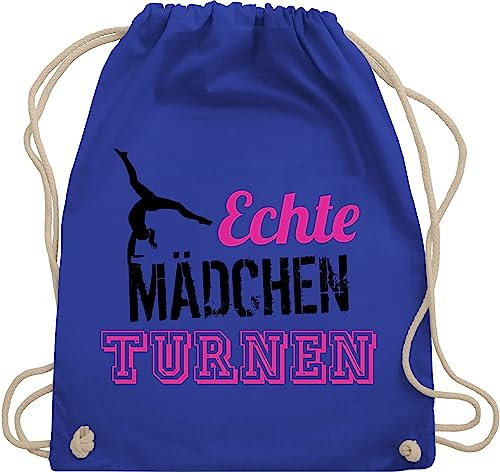 Turnbeutel Rucksack - Kinder Sport Kleidung - Echte Mädchen turnen fuchsia - schwarz - Unisize - Royalblau - gymnastics bag girls kinderturnbeutel 25. geburtstag turn beutel sportbeutel turnerin
