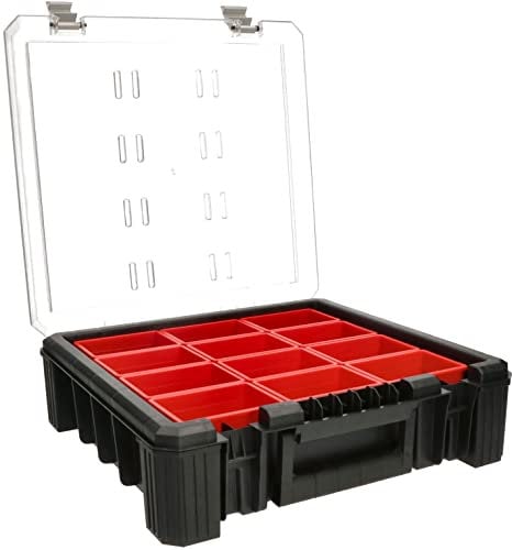 KOTARBAU® Tragbarer Sortimentskasten WRC 39x40x11 cm Aufbewahrungsbox mit Kammern aus Polycarbonat Hohe Qualität