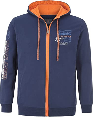 Jan Vanderstorm Herren Sweatjacke Roderich | Stylische Hoodie-Jacke mit Kapuze, 100% Baumwolle, große Größen L–7XL, bequemer Comfort-Fit für Männer, Reißverschluss