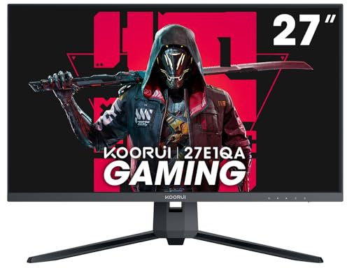 KOORUI 27 Inch QHD Gaming Monitor 144 Hz, VA, 1ms, DCI-P3 90% Color Gamut, FreeSync G-Sync Compatible, (2560x1440, HDMI, DisplayPort) Black