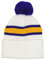 Leeds Retro-Stil Weiß, Gold und Blau Retro Bommelmütze, Mehrfarbig, One size
