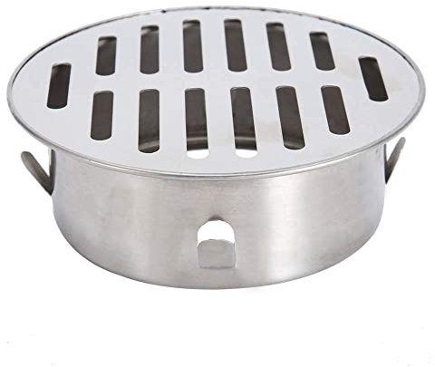 Runder Edelstahl Bodenablauf Ø 10 cm Abnehmbarer Bodenablauf Filter Anti Blockierender Edelstahl Bodenablauf Dusche Abdeckung für Abflussrohr im Freien Dachbalkon (110Flat)