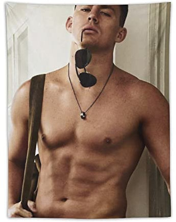 XUYANG Channing Tatum Poster, Schauspieler, sexy Druck auf Polyester, Tapisserie, Schriftrolle, Wandkunst, Bild, Familie, Heimdekoration, Schlafzimmer, dekorativer Wandteppich, 76,2 x 101,6 cm