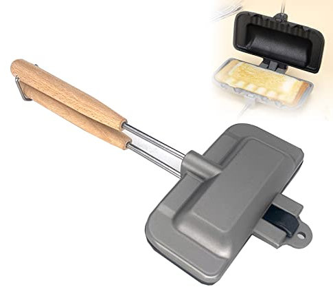 Doppelseitige Bratpfanne Sandwich Maker, Sandwich-Backform, Beidseitige Tortillas mit griff Antihaft Backen Pancake Pan Omelette Tabletts Sandwich Maker Flip Grillpfanne für Frühstück,Gegrillten Käse