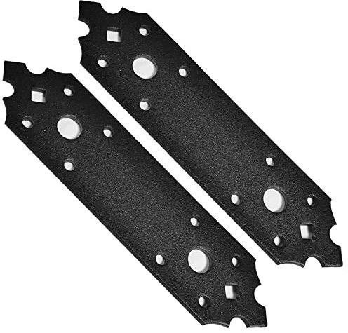 Black Decorative Metal Flat Mending Connecting Joining Plates Mending Fixing Heavy Duty Powder Coated Ornamental Timber Wood Repair Steel Sheet Brace Brackets 6 x 1.5 (160 x 40 x 2.5mm) Pack of 2pcs