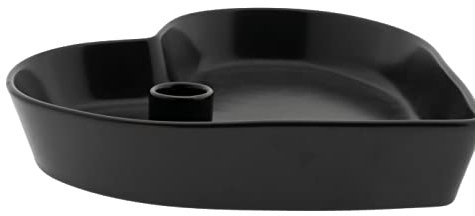 Bastion Collections Kerzen Ständer Halter Herz schwarz Schale BC Leuchter Deko