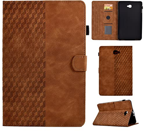CASAFUNY Funda para Samsung Galaxy Tab A6 10.1'' 2016, Protectora Carcasa para SM-T580 / T585 con Soporte Fnción y Auto Sueño/Estela para Galaxy Tab A 10.1 Pulgada 2016, Marrón