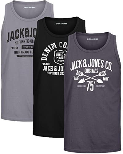 JACK & JONES Herren Tank-Tops Vielfältige Prints | Schmale Passform und atmungsaktive Baumwolle (3er Opt - 6 (3er Havka TT, L))