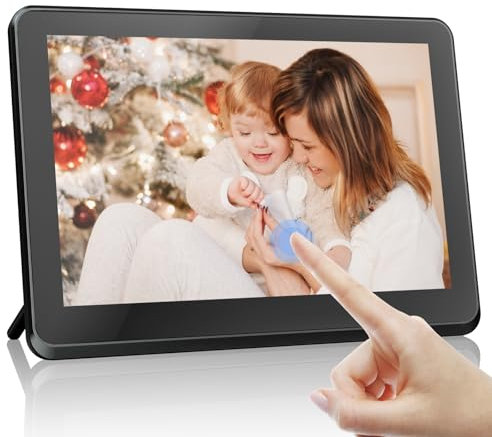 Digitaler Bilderrahmen WiFi 10 Zoll 16GB Elektronischer Bilderrahmen mit IPS Touchscreen Auto-Drehung Smart Digitaler Fotorahmen Sofort Teilen Fotoübertragung WLAN Digitaler Bilderrahmen Geschenke