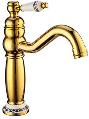 Rubinetti per il Bagno, Rubinetti Compatible with lavandino del bagno Retro, rubinetto Compatible with lavabo in ottone Rubinetto Compatible with bagno con acqua calda e fredda, Rubinetto Compatible w